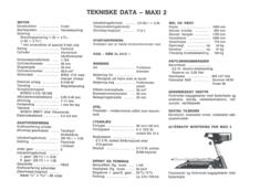 Tekniske data Maxi 2