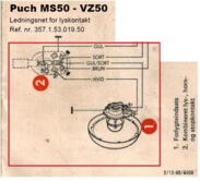 PUCH MS/DS/VZ50 B - Ledningsnet for lyskontakt og forlys 5-leder