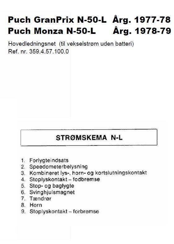 Hovedledningsnet for Puch Grandprix N - L Årgang 1977 og 1978 Økonomi model
