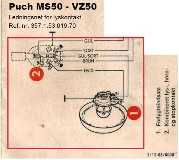 PUCH MS/DS/VZ50 B - Ledningsnet for lyskontakt og forlys 5-leder